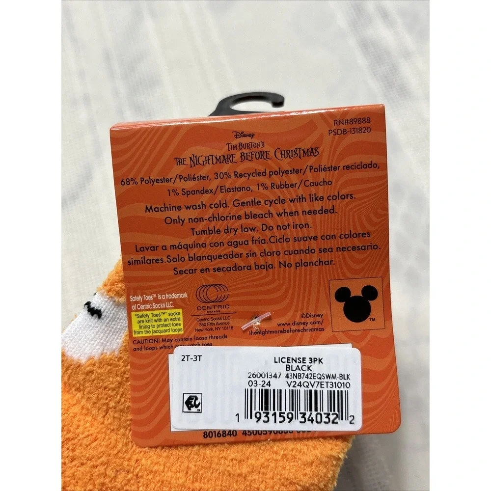 Disney Socks 2T-3T Glow In The Dark Tim Burton The‎ Nightmare Before Christmas